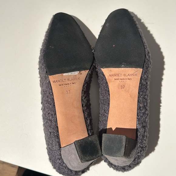 MANOLO BLAHNIK GREY EMBELLISHED SHOES LIKE NEW SIZE 37 - Picture 4 of 6